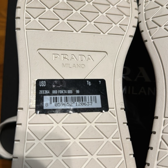 Prada - Downtown Patent Leather Sneakers - Chalk / White - Size 7 (8 US) - NEW - Picture 10 of 16
